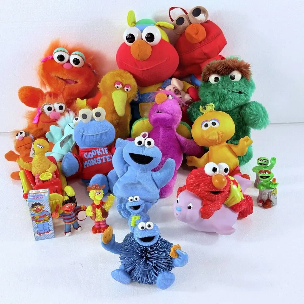 Vintage Jim Henson Sesame Street LOT of 20 Plush / Toys Big Bird Cookie Monster